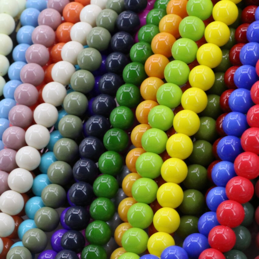 15color candy loose beads 8mm round bake paint glass b..